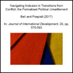 Navigating Inclusion in Transitions from Conflict: The Formalised Political Unsettlement