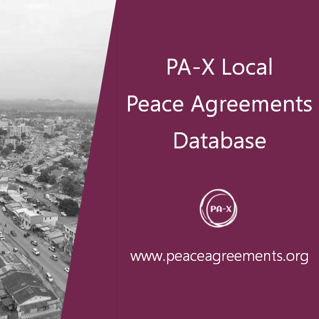 Local peace agreements from Sub-Saharan Africa added to PA-X Local