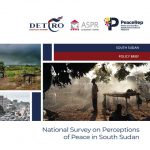 Report cover design for National Survey on Perceptions of Peace in South Sudan