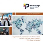Report cover design with title, decorative images and PeaceRep logo