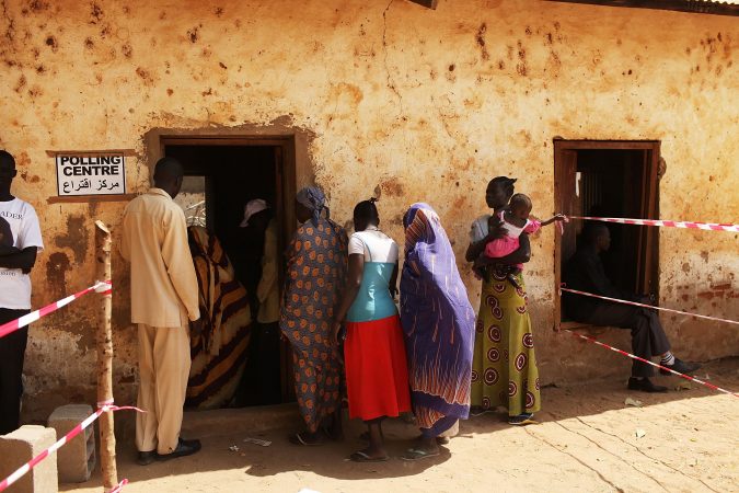 People line-up to vote at a polling station during the second day of voting for the independence referendum January 10, 2011 in Juba, Sudan.