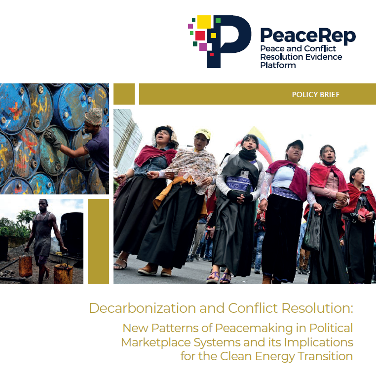 Report cover design with PeaceRep logo