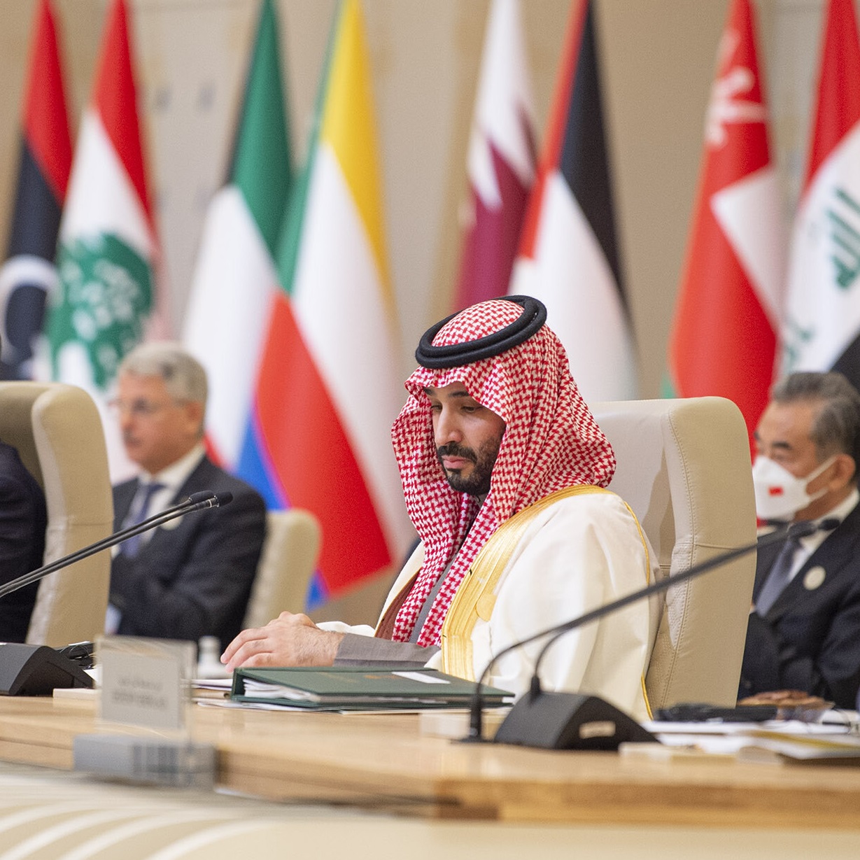 Crown Prince of Saudi Arabia Mohammad bin Salman al-Saud makes a speech during the 43rd Gulf Cooperation Council (GCC) Summit in Riyadh, Saudi Arabia on 9 December 2022. Photo: Royal Court of Saudi Arabia / Anadolu Agency via Getty Images