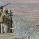 Jordanian Army soldiers patrolling along the border with Syria to prevent drug trafficking
