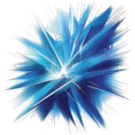 Blue shards representing fragmentation