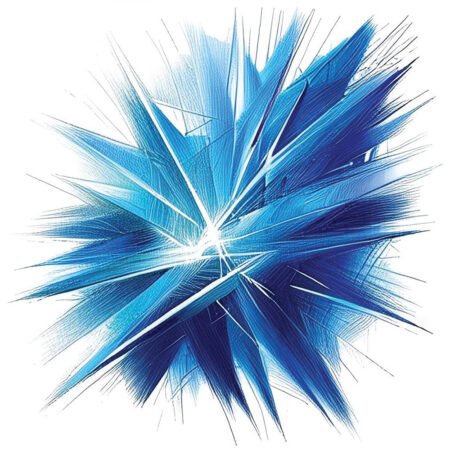 Blue shards representing fragmentation
