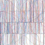 A line graph showing many overlapping lines