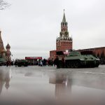 People seen in Red Square in Moscow