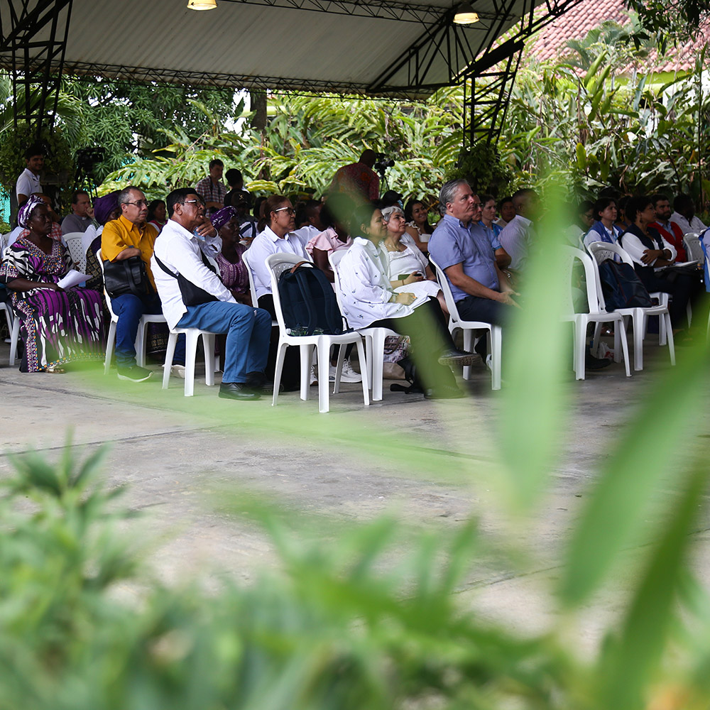 A general view of a meeting held between FARC and community members in Colombia